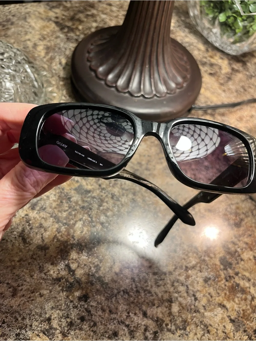 Quay Australia Black Cat-Eye Sunglasses with Tinted Lenses